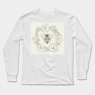 Honey Bee in a Lisianthus Wreath Long Sleeve T-Shirt